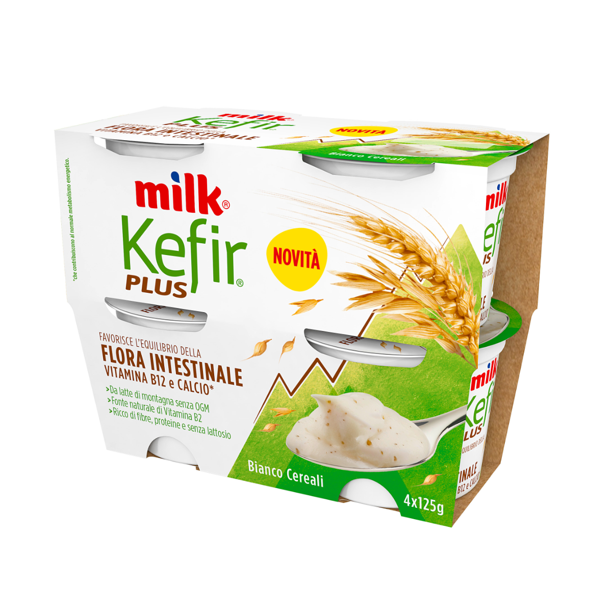 KEFIR PLUS CREMOSO BIANCO CEREALI G.125X4