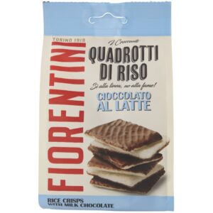 QUADROTTI RISO RICOPERTI DI CIOCCOLATO A LATTE SENZA GLUTINE G.80