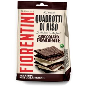 QUADROTTI RISO RICOPERTI DI CIOCCOLATO FONDENTE SENZA GLUTINE G.80
